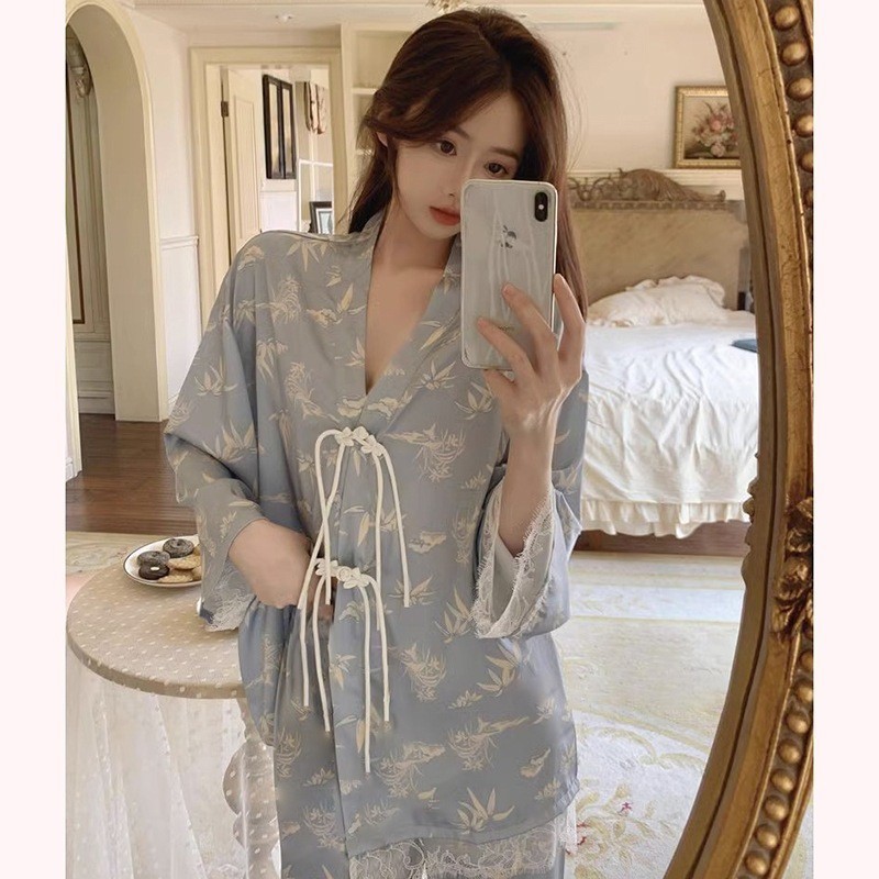 Baju Tidur Set Piyama Model Cina Bahan Satin Premium Pakaian Tidur Wanita Dewasa