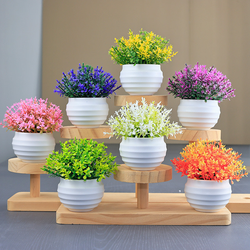 Tanaman Bonsai Artificial Mini - Dekorasi Meja Hijau Estetik Minimalis