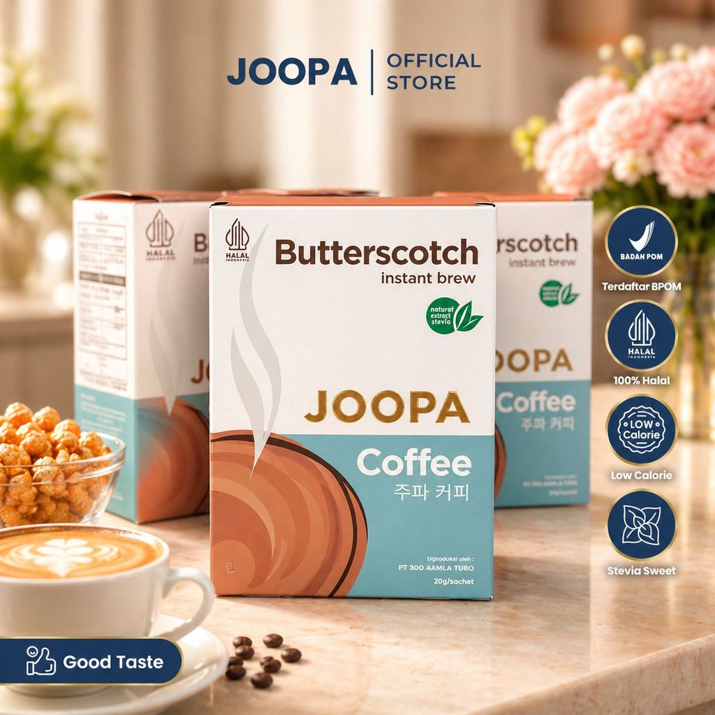JOOPA Butterscotch Coffee latte with stevia low calorie instant drink 3in1 bundling pack