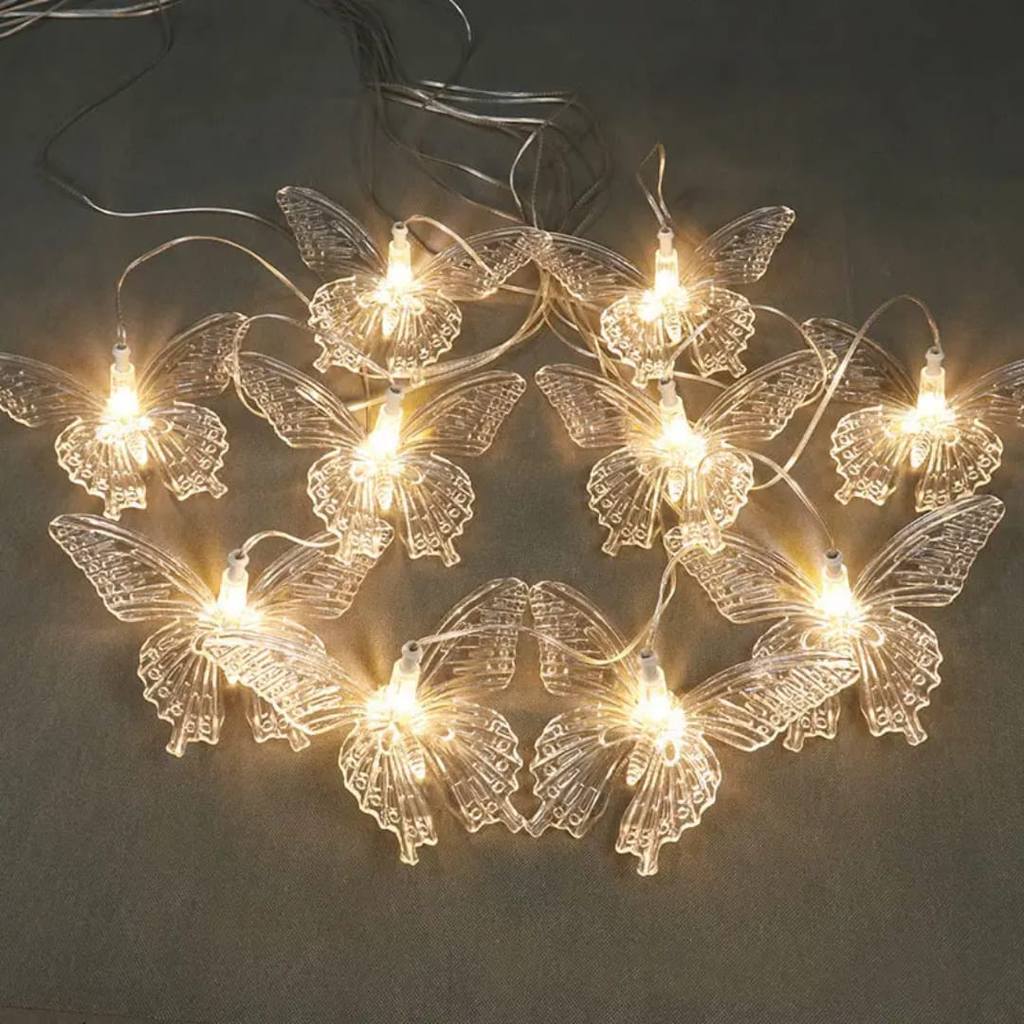 Lampu dekorasi model kupu-kupu / Lampu Kupu-kupu Akrilik isi 10 led/ Kupu Plastik Gantung Dekorasi H