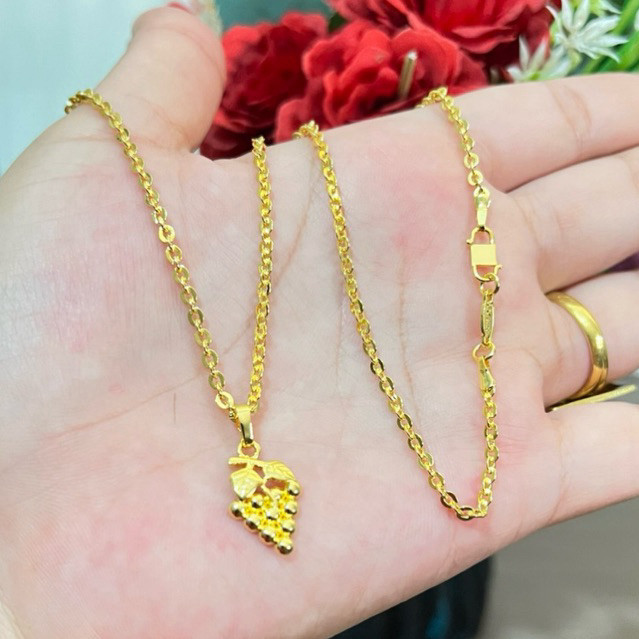 Kalung Cantik Koin Mesin Liontin Anggur 10gr