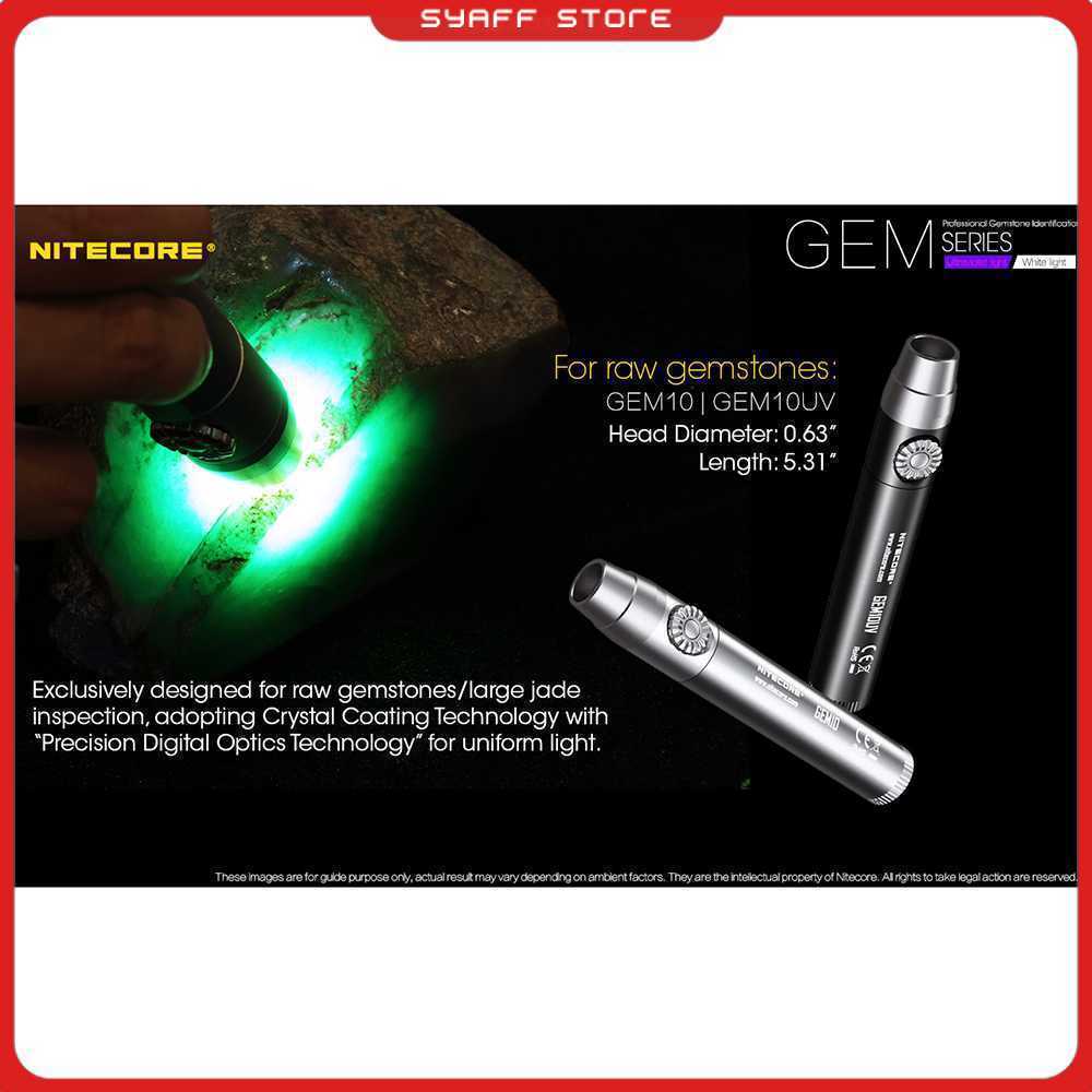 Nitecore GEM10UV Senter Indentifikasi Batu Mulia Gemstone Ultraviolet