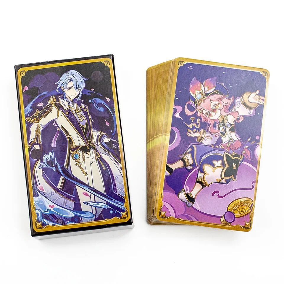 65PCS Kartu Set Genius Invokation TCG Kartun Diluc Klee Ganyu Collei Keqing Mona Noelle Kartu Karakt