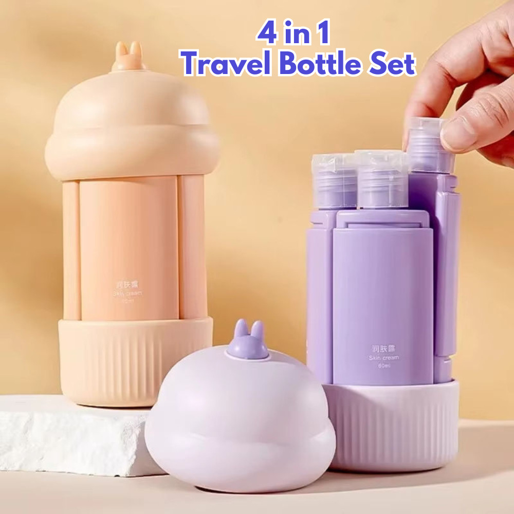 warung_santai - FZP Travel Bottle Liquid Organizer 4 in 1 Tempat Sabun Travelling Soap Bottle Set Co