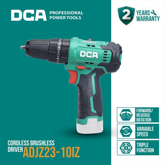 DCA ADJZ23-10iZ Brushless Hammer Drill Bor Impact Baterai 12Volt 10Mm ADJZ23-10iZ (UNIT ONLY)