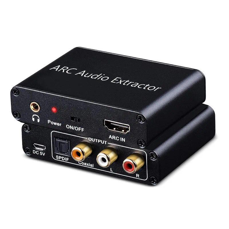 HDMI ARC Adapter, 192KHz HDMI ARC Auo Extractor with Optical SPF, Coaxial, 35mm LR, RCA Stereo, HDMI