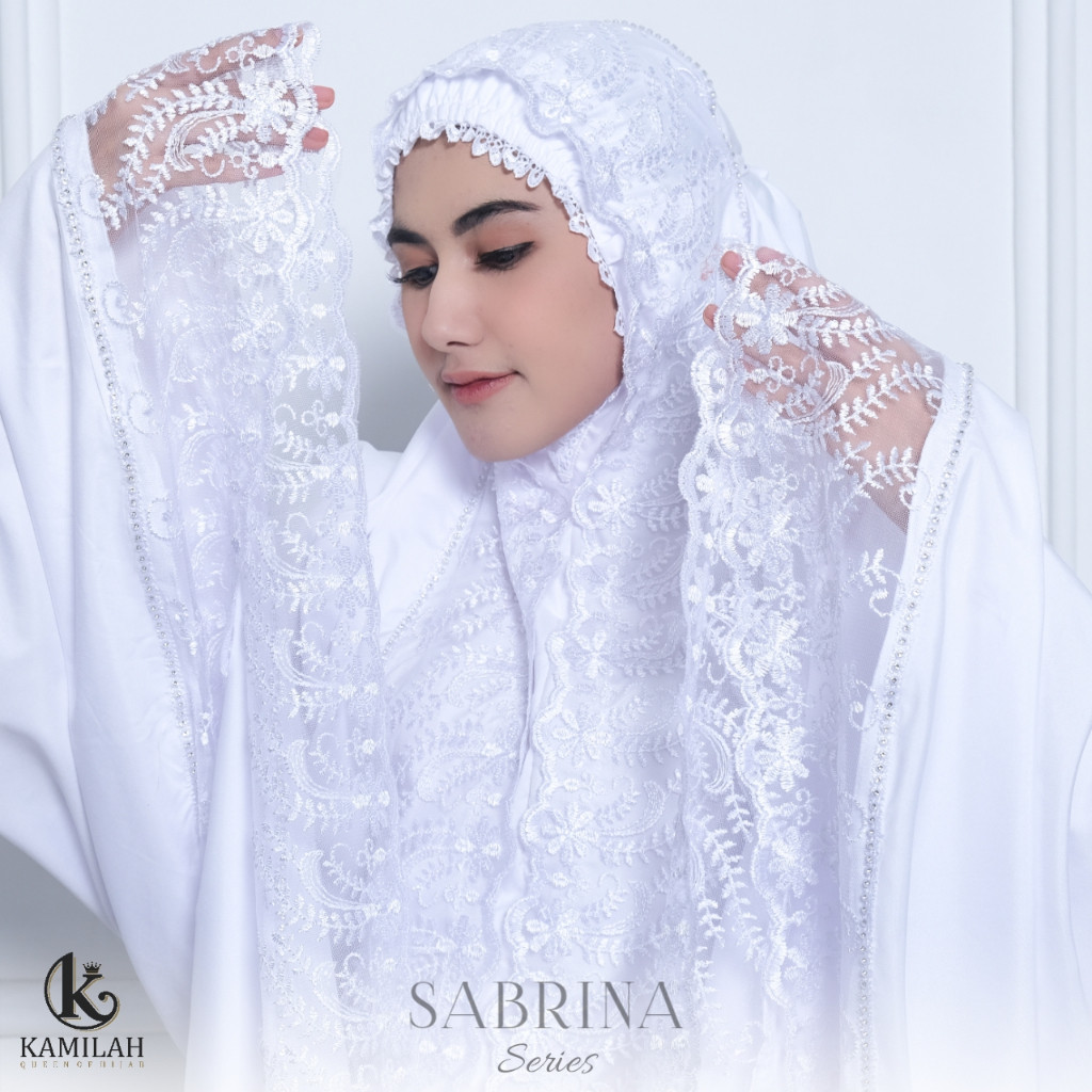 PROMO Mukena Dewasa Putih Umroh Haji Sabrina Renda Mewah Jumbo