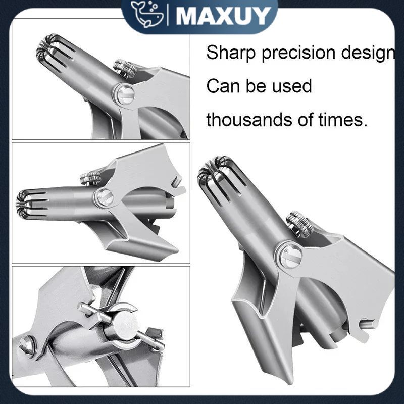 Alat Cukur Bulu Hidung Manual Stainless Steel - Pencukur Bulu Hidung Putar Mekanik, Aman & Higienis 