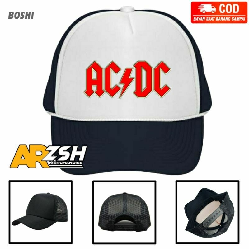 Topi Band Metal ACDC Topi Trucker Jaring Band ACDC