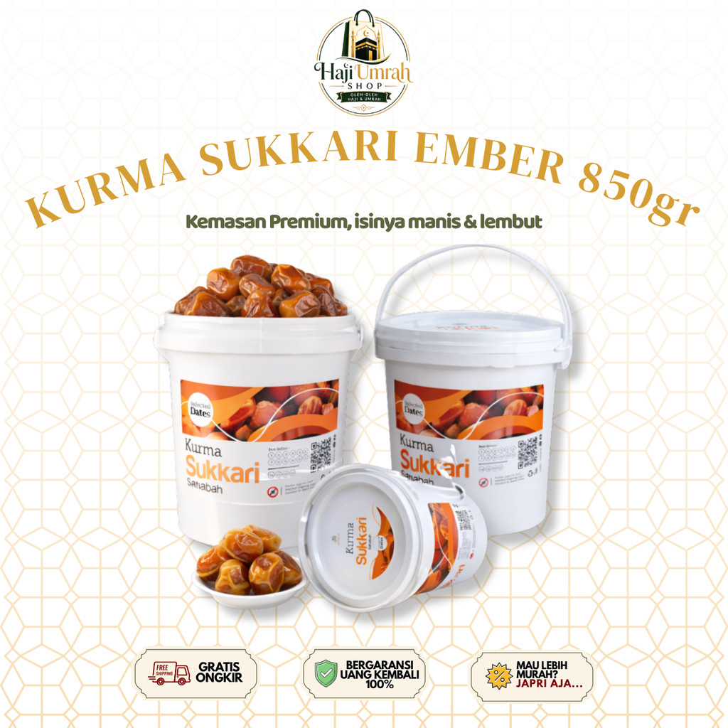 Kurma Sukkari Ember 850 gr/Sukkari Ember/Kurma Ember/Kurma Sukkary