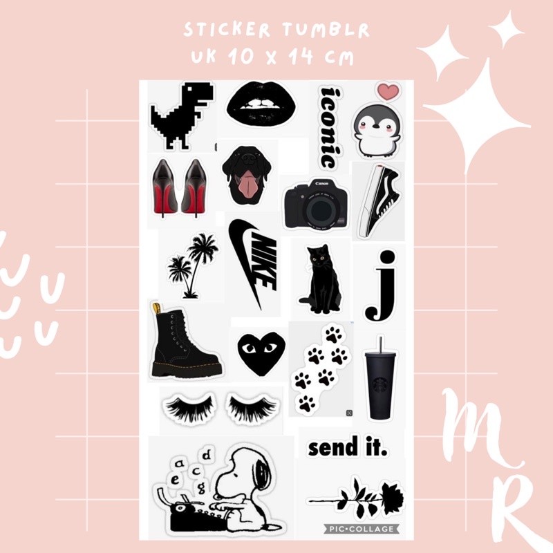 Stiker Tumblr Aesthetic / Stiker Tempelan Hp Laptop No Cutting