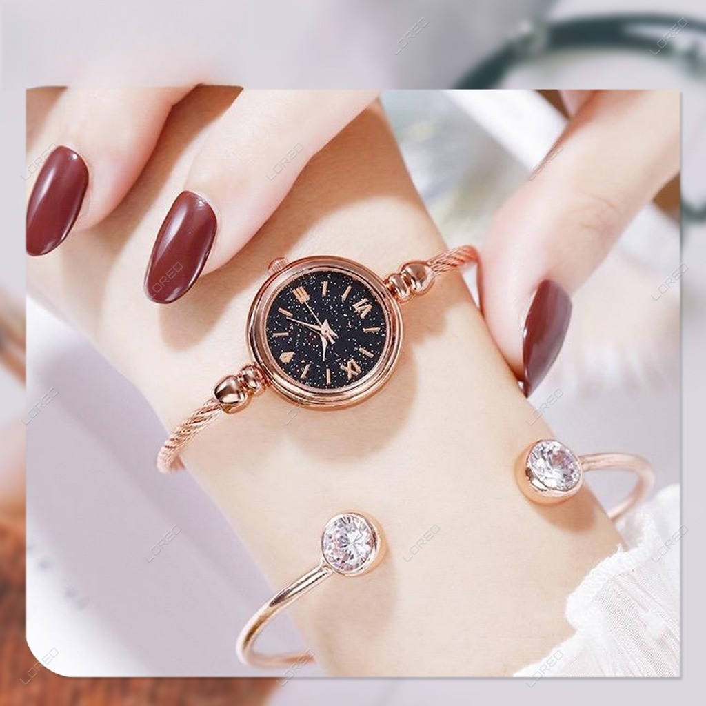 Jam Tangan Wanita Adjustable Model Gelang / Jam Tangan Wanita Kecil