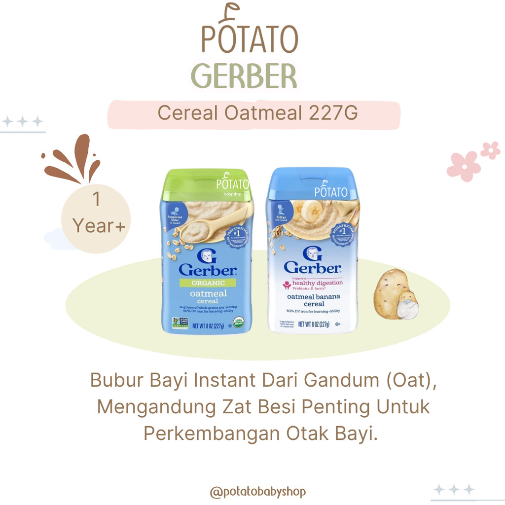 Gerber Cereal Oatmeal 227G/Makanan Bayi/Baby Pure