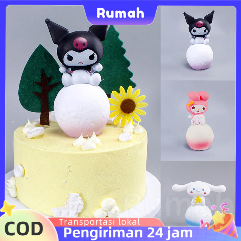 Dekorasi Kue Sanrio, Dekorasi Kue Boneka Duduk, Dekorasi Kue Anak-anak