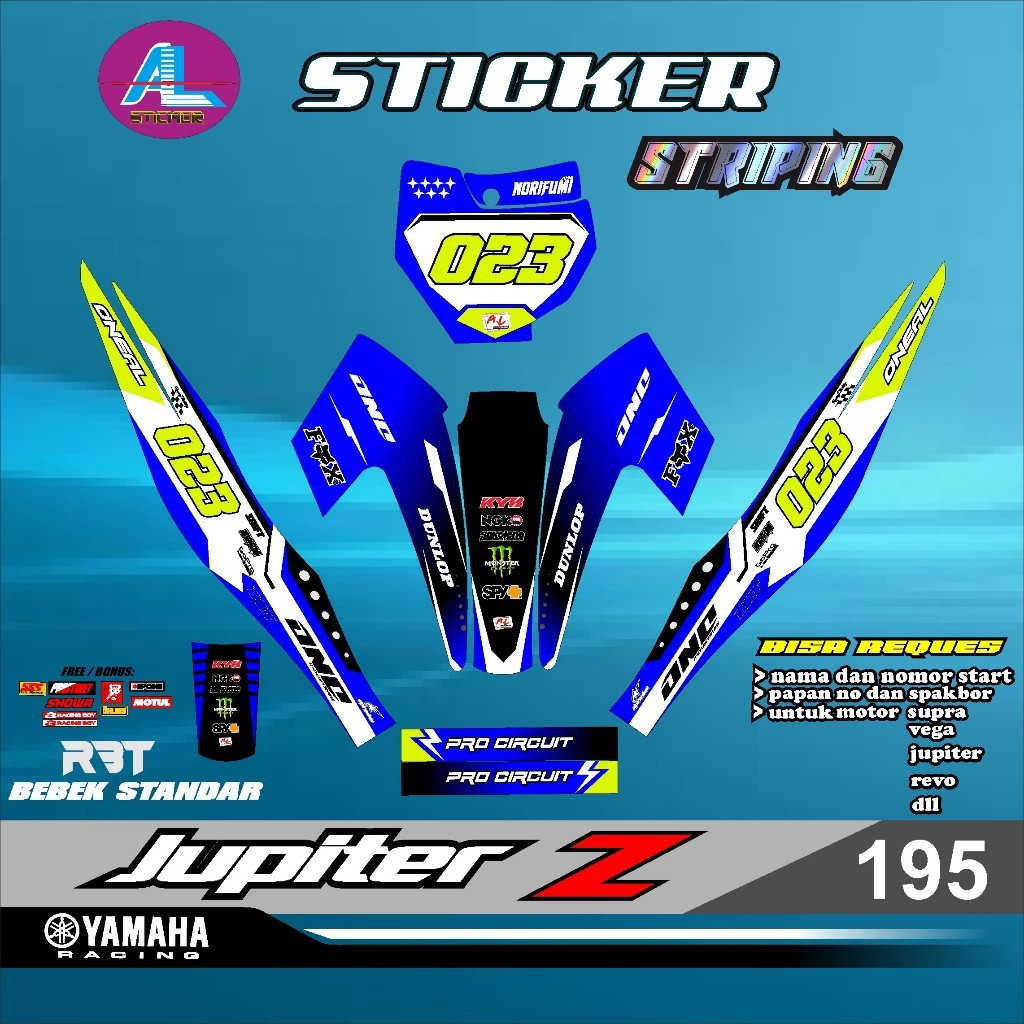 Sticker Semi Decal Rbt Striping Motor Jupiter Z Semi Full Body Motor Rbt Bebek Modif Supermoto Yz Cr