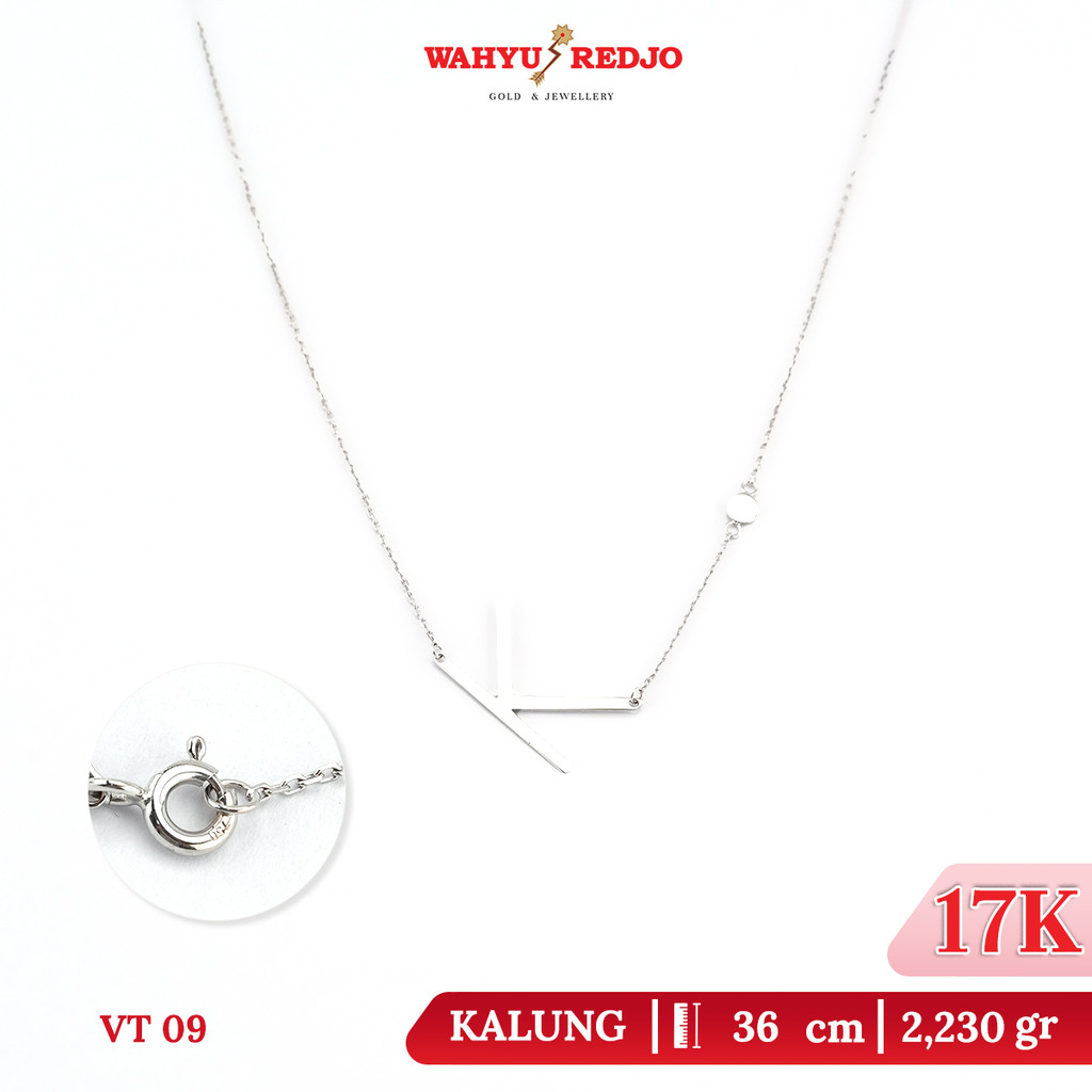 Kalung Emas Putih Huruf K Wahyu Redjo KL17K-31050268