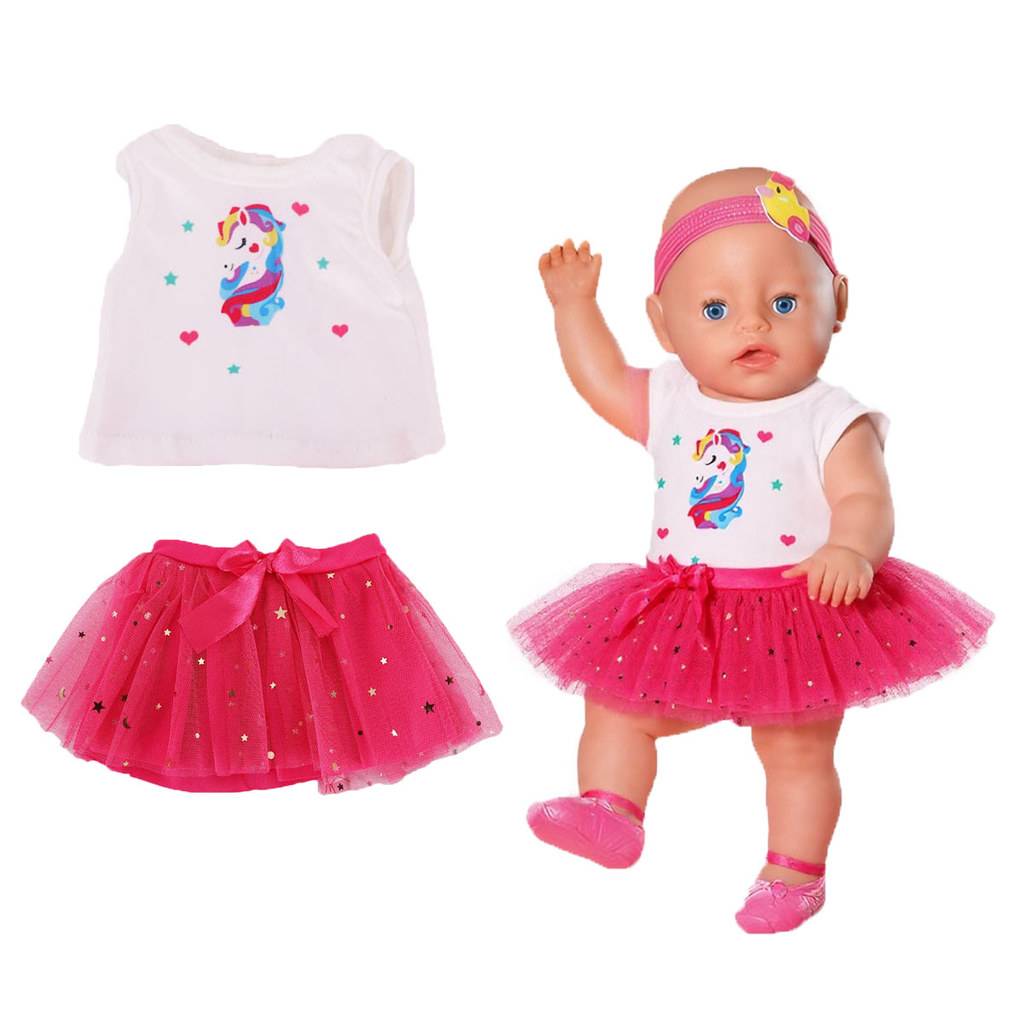 2 Pcs/Set spring flower dress For 43 Cm Born Baby Reborn Doll Clothes Accessories 18 Inch Doll Girls