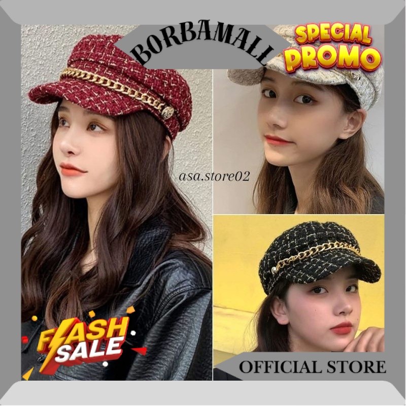 Topi Baret Korea Gaya Retro Untuk Pria Wanita JM