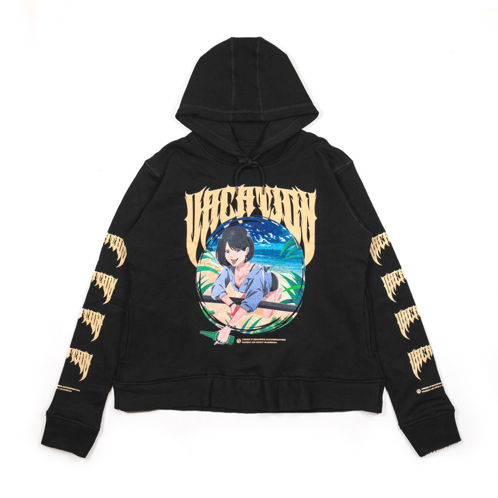 CROP HOODIE OVERSIZE UNFINISHED | PARENT | BLACK | AFTERSUNDAYS