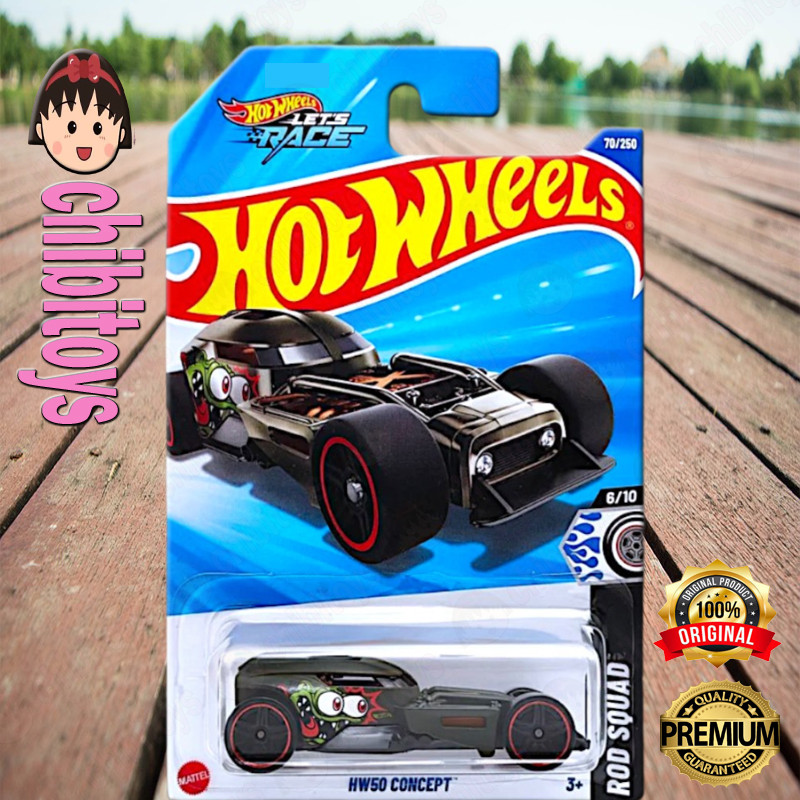 Hot Wheels HW50 Concept Hitam Diecast Mobil Balap Custom Rod Squad