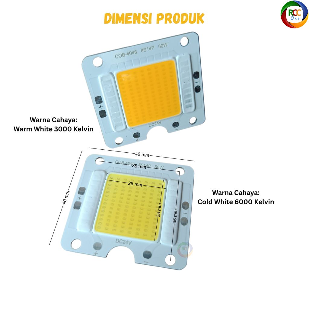 COB 50W 24V DC - Mata Lampu LED 50 Watt
