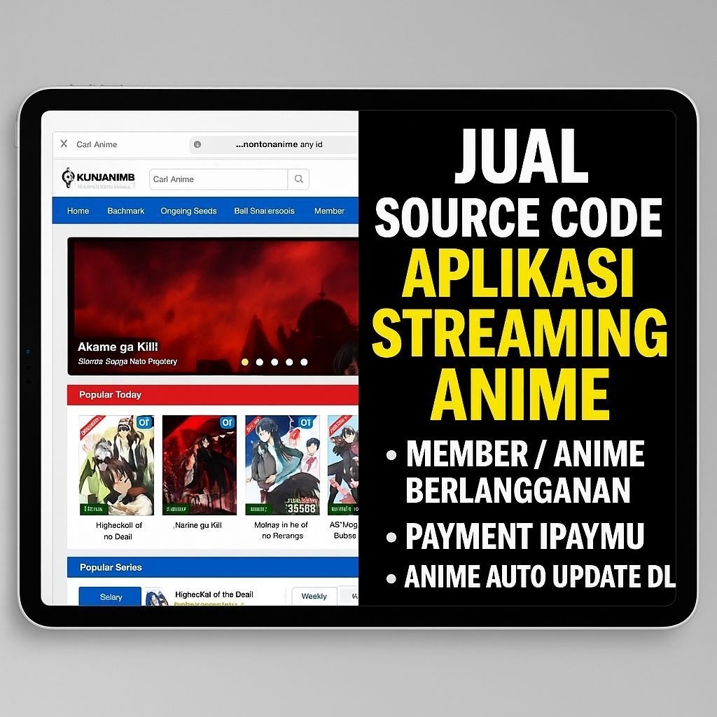 Source Code Website Streaming Anime Keren Auto Update + iPaymu + OTP + Admin Panel Lengkap