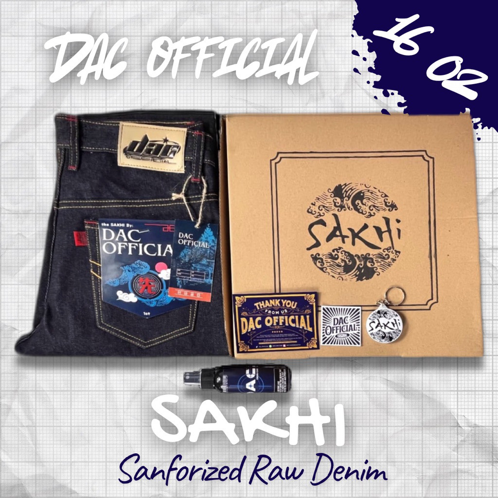 Celana Denim Selvedge Pria 16 Oz Artikel Sakhi Raw Denim Kaku Sanforized