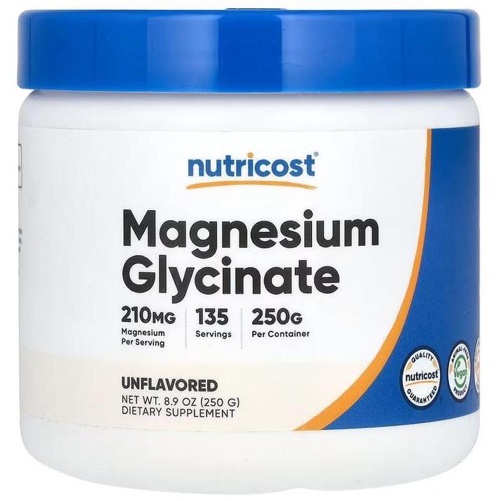 Nutricost Magnesium Glycinate Unflavored 250 g sleep rest recovery USA