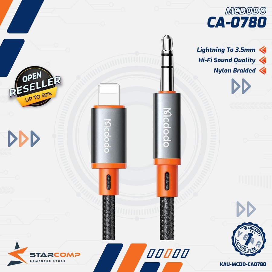 MCDODO CA-0780 Kabel AUX Iphone To DC 3.5MM Premium Audio Stereo Accessories