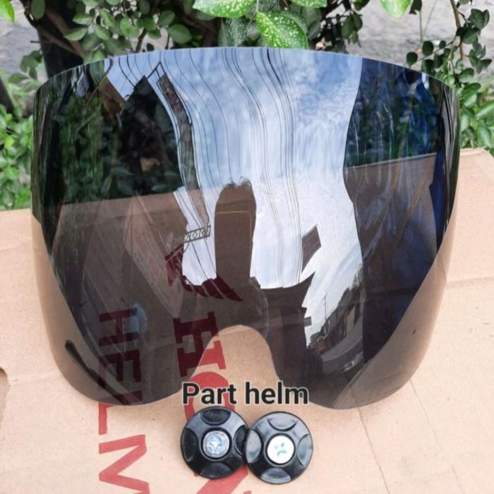 Kaca helm honda scoopy new +ring baut 2021-2023-sekarang - Hitamlekuk+ring