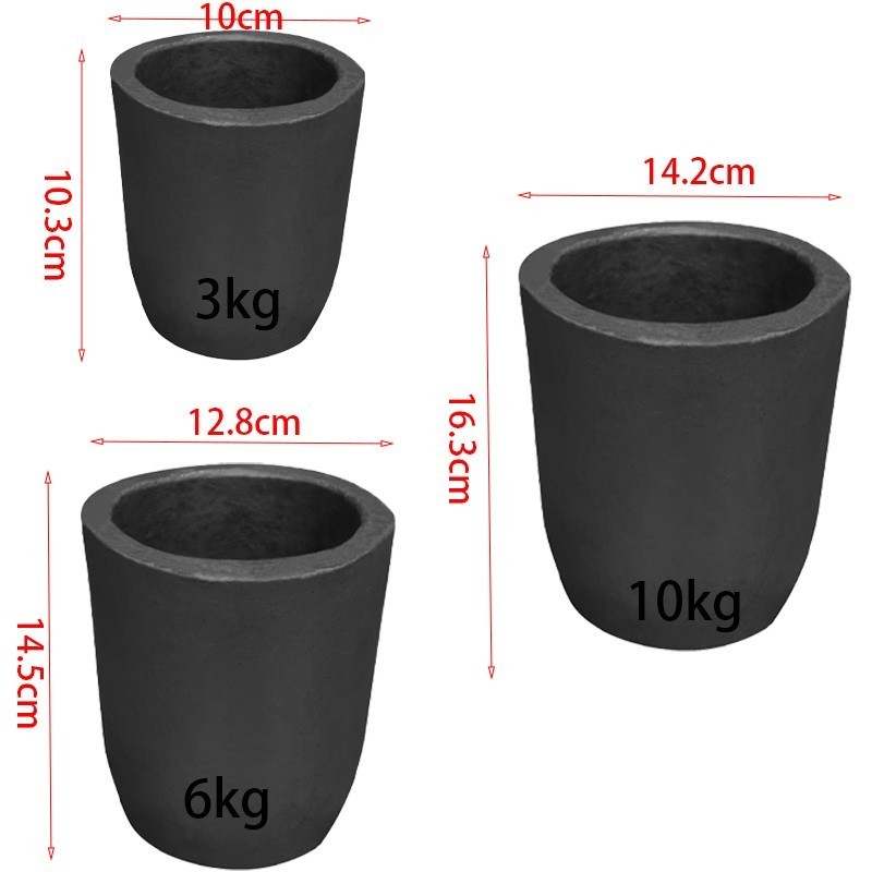 Graphite Crucible Melting Pot 3#/6#/10# Cawan Grafit Pelebur Emas Perak Metal Smelting Tools
