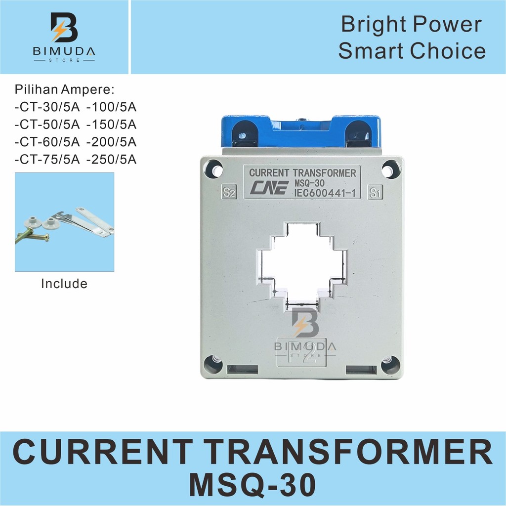 MSQ-30 CT PANEL METER / CURRENT TRANSFORMER CT-30/5A - CT-250/5A