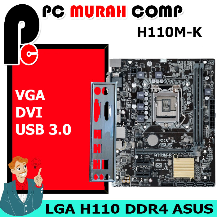 Motherboard Intel LGA 1151 H110 ASUS Micro ATX