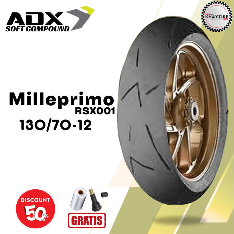 Ban Soft Compound Motor Vespa Matic ADX MILLEPRIMO 130/70 Ring 12 Tubeless