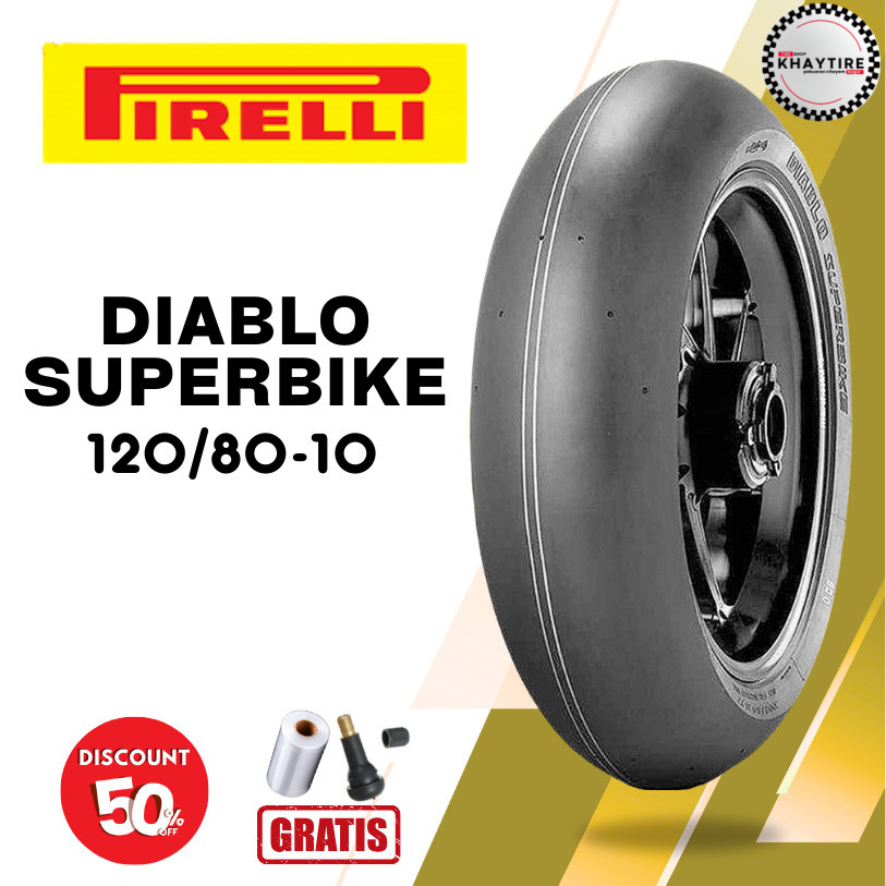 Ban Motor Slick PIRELLI DIABLO SUPERBIKE 120/80 Ring 10 Tubeless