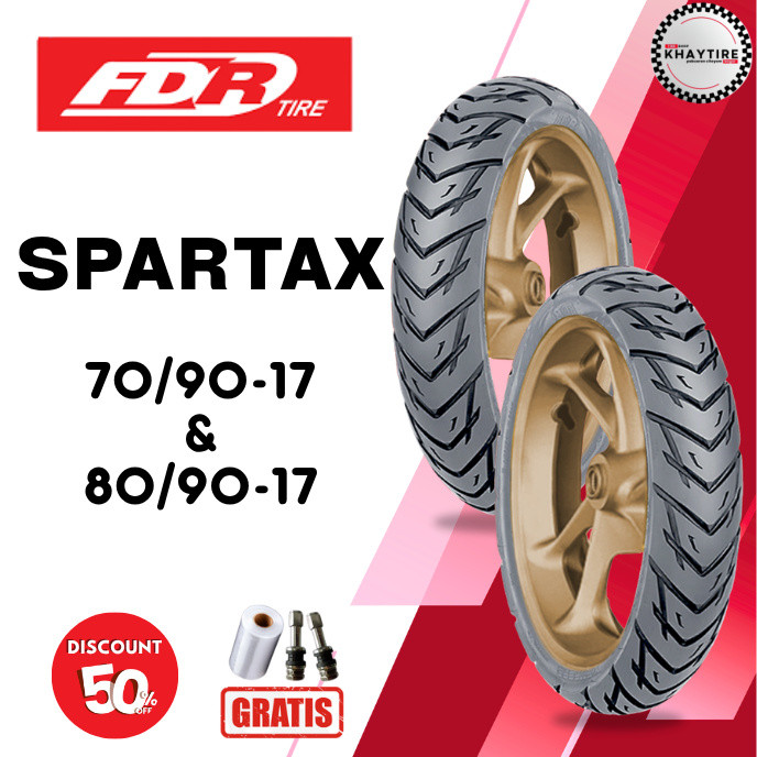 SEPASANG Ban Motor FDR SPARTAX 70/90 & 80/90 RING 17 Tubeless