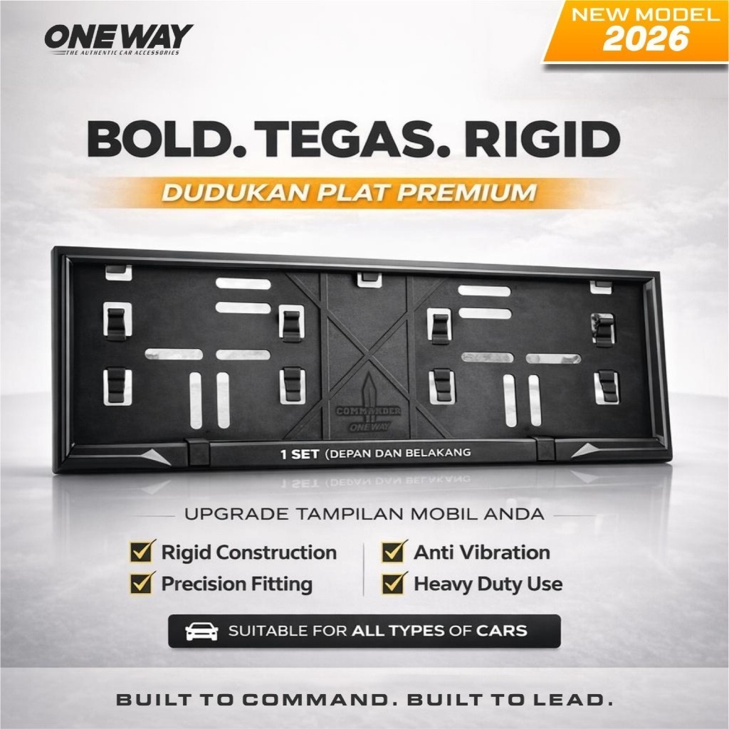 OneWay Dudukan Tatakan Plat Nomor Mobil Plastik ABS Premium Commander Frame Plat Mobil Universal