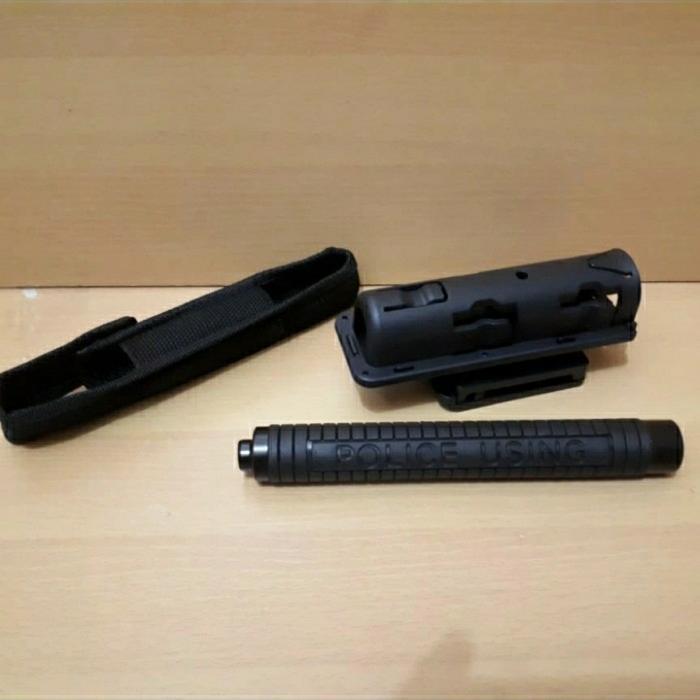 Baton Stick Stik Police Plus Holster Holder Sarung Pinggang