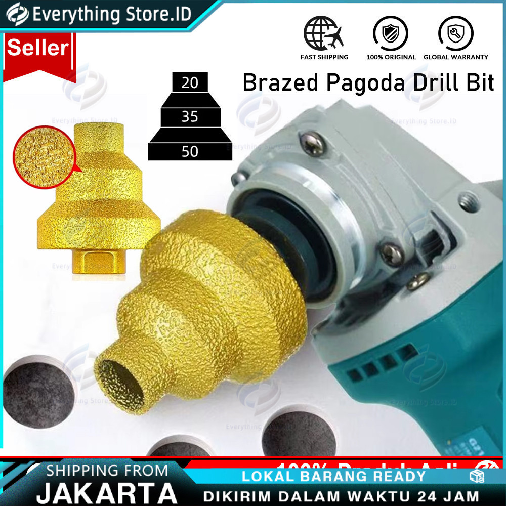 Ready Galorea M10 Mata Bor Pagoda Diamond Bit Berlian Ubin | Tiga Langkah Reaming Chamfered Bor Kual