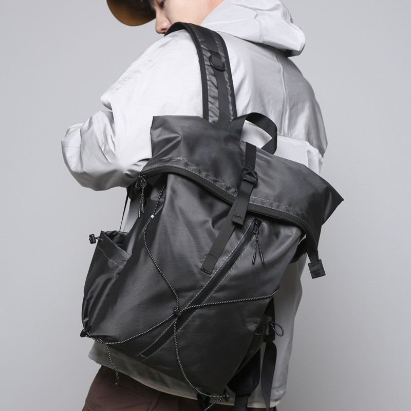 Y2K Box Nest COD Tas ransel travel outdoor model baru dengan tali serut, tas bahu berkapasitas besar