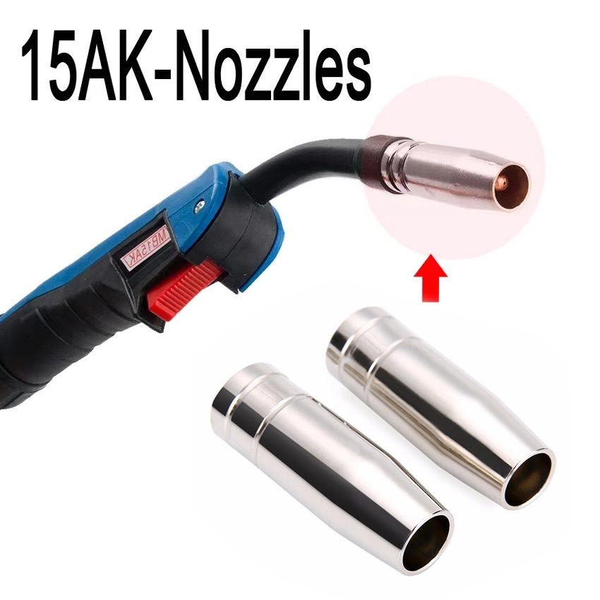 11Pcs Nozzle MB-15 Kontak Konektor Gas 15ak Mig / Mag MB-15 MIG Welding Torch Nozzle Contact Kontak 