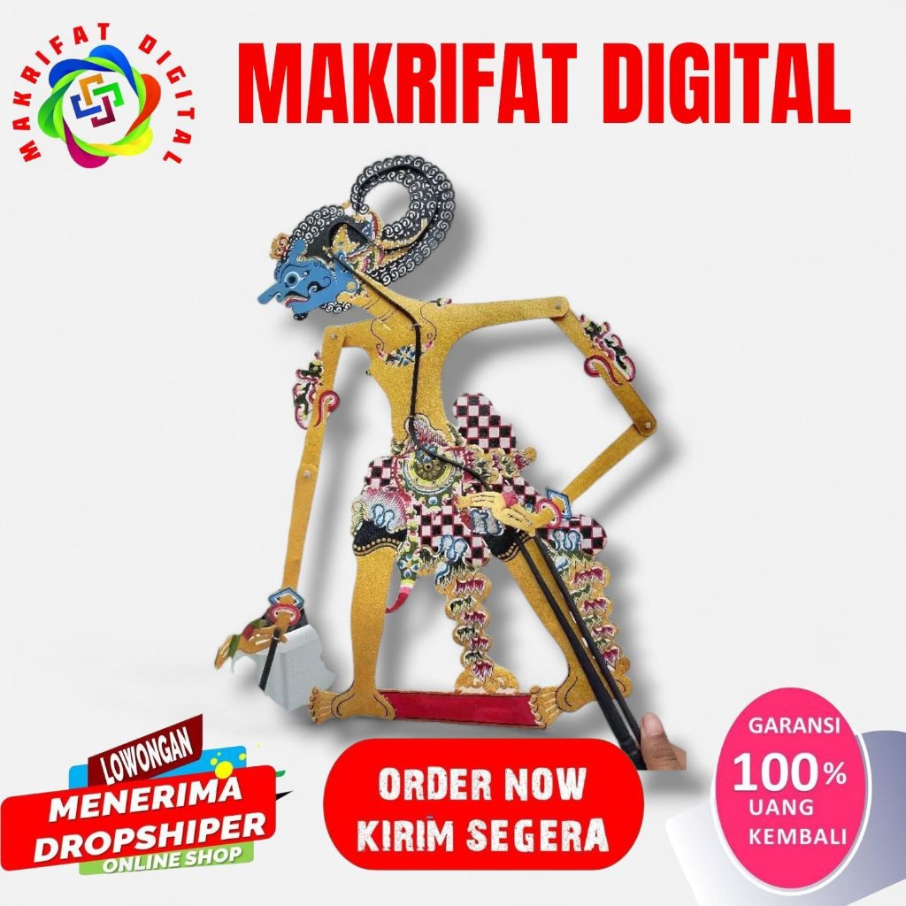 MAKRIFAT DIGITAL Wayang kertas duplek ONTOSENO/ANTASENA tinggi 30cm mainan anak