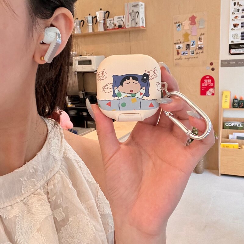 Casing pelindung earphone Samsung Galaxy Buds4 Pro, desain kartun lucu, ukuran kecil, otomatis menut
