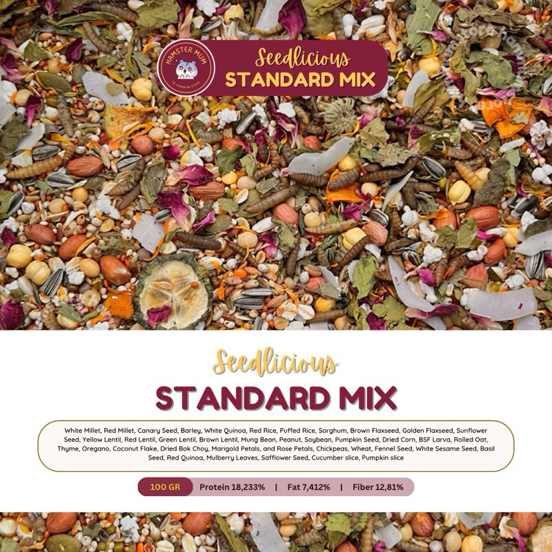 PROMO SEEDLICIOUS Seedmix — Makanan Hamster Dwarf | Makanan Hamster Syrian | Seedmix Hamster | Biji 