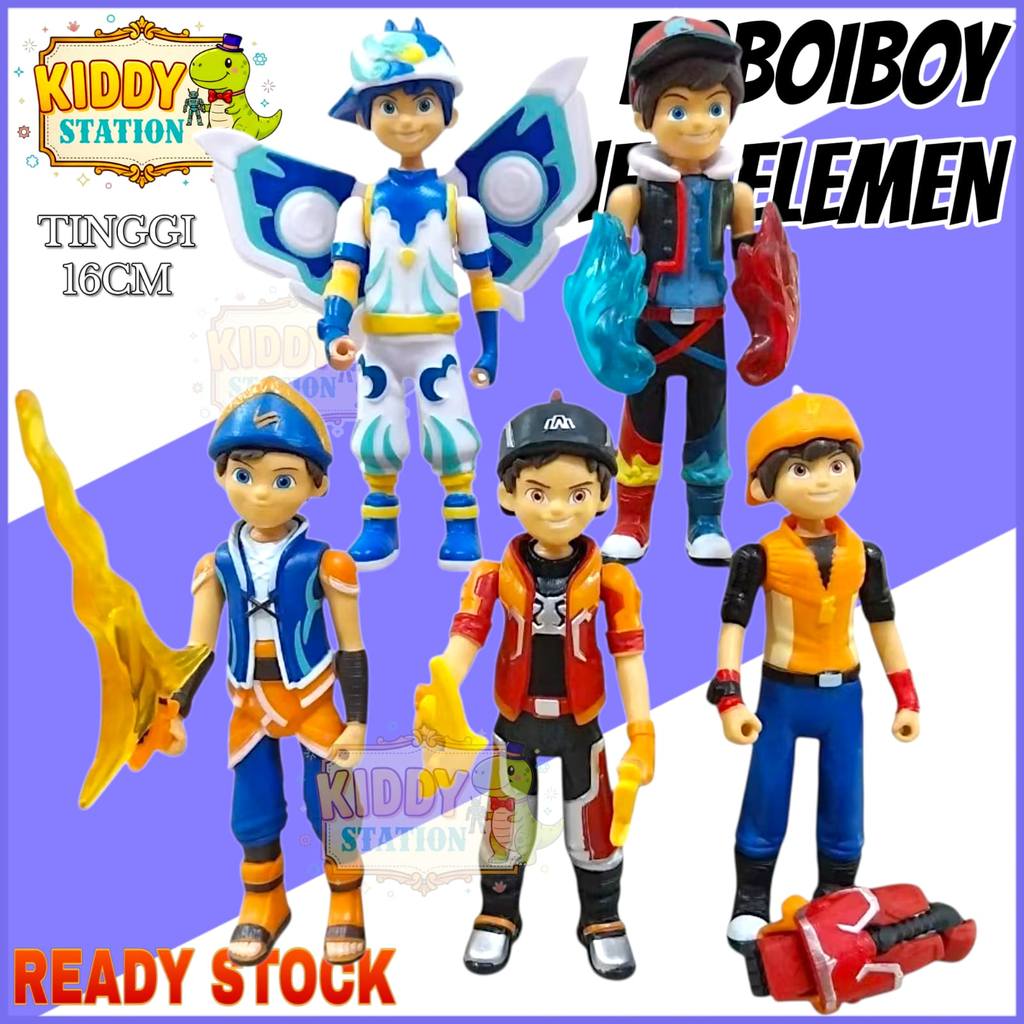TERBARU Set 5 Pcs Action Figure BoBoiBoy Galaxy Tinggi 16cm - Mainan Pajangan & Topper Kue / Boboibo