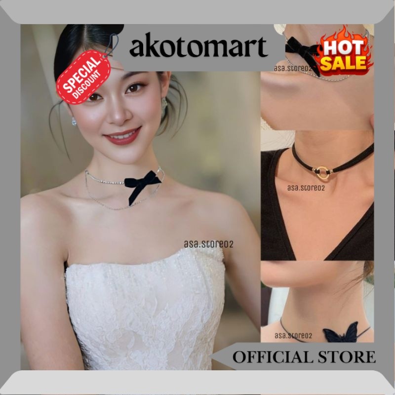 Kalung Choker Wanita Hitam JM