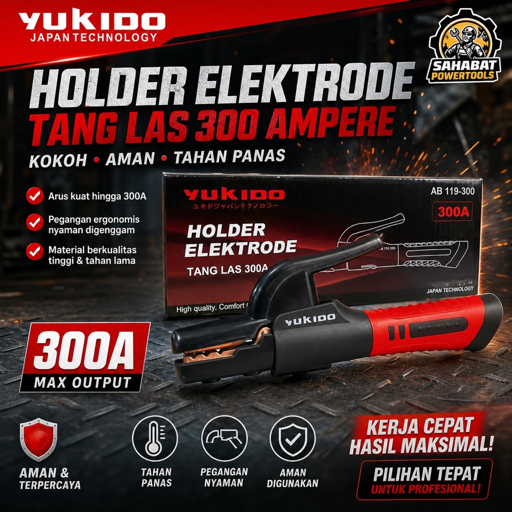 YUKIDO Tang Las 300A / YUKIDO Electrode Holder 300A