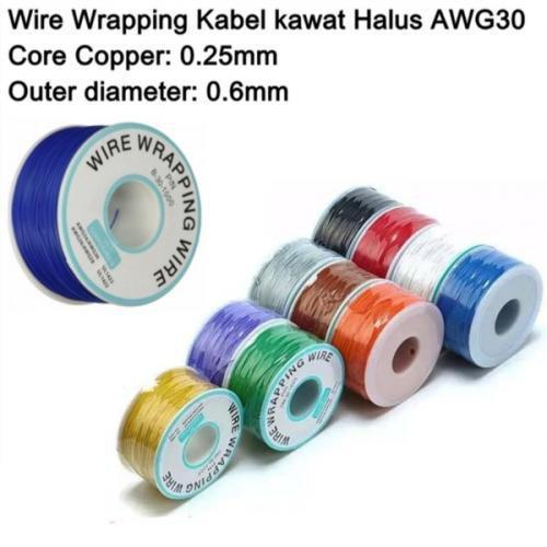 Kabel AWG30 Wire Wrapping Kawat Jumper 30AWG Kabel PCB Breadboard Kabel jumper AWG 30 awg30