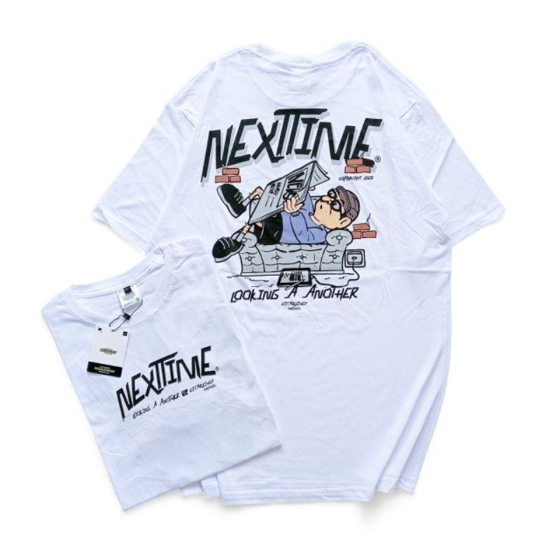 Kaos Distro Atasan Pria Wanita Nexttime Oversize Original / Otsky / Thanksinsomnis