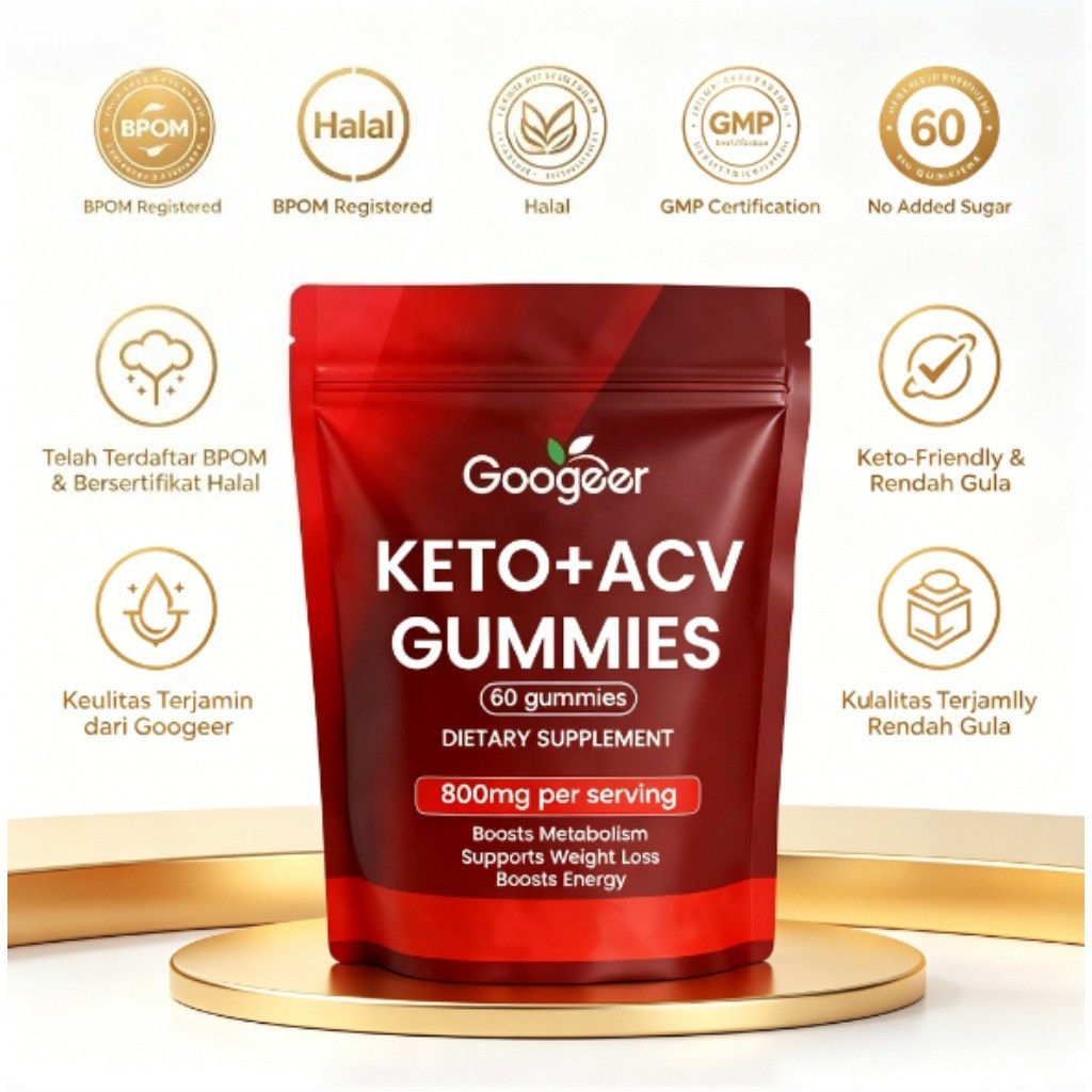 Googeer Keto + ACV Gummies, Diet Rendah Karbohidrat dan Manajemen Berat ly50715